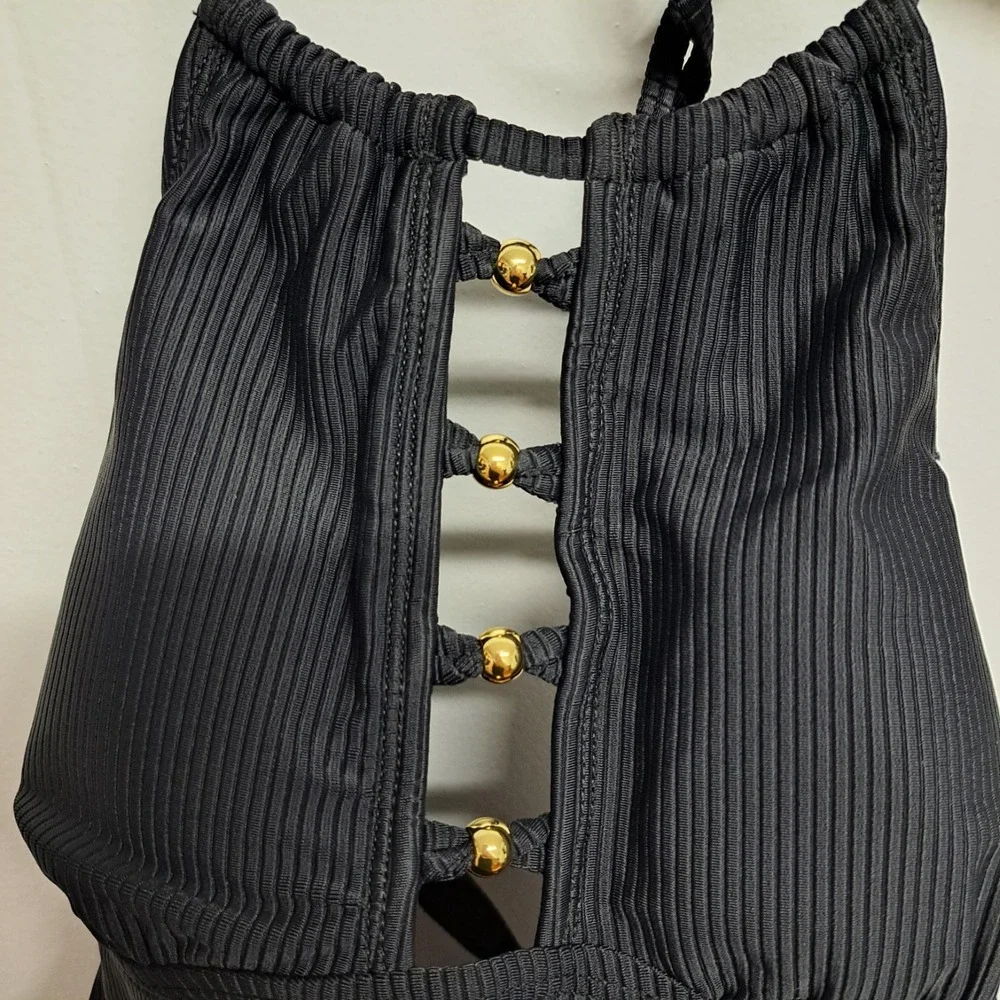 Salt + Cove‎ Women's Ringing It Halter Swim Top Black Size S